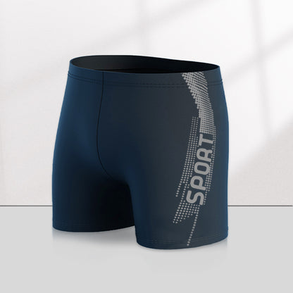 Men's Quick-drying Professional Sports Fitness High Waist Swimming Trunks